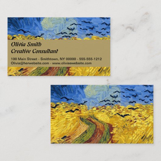 Van Gogh Wheat Fields impressionistisches Gemälde Visitenkarte (Vorne/Hinten)
