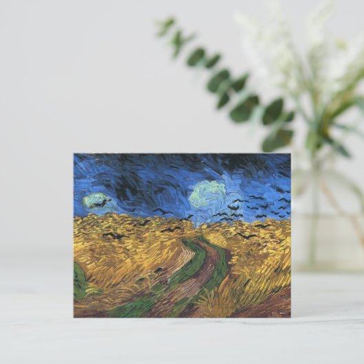 Van Gogh Wheatfield mit Crows Postkarte (Stehend Vorderseite)