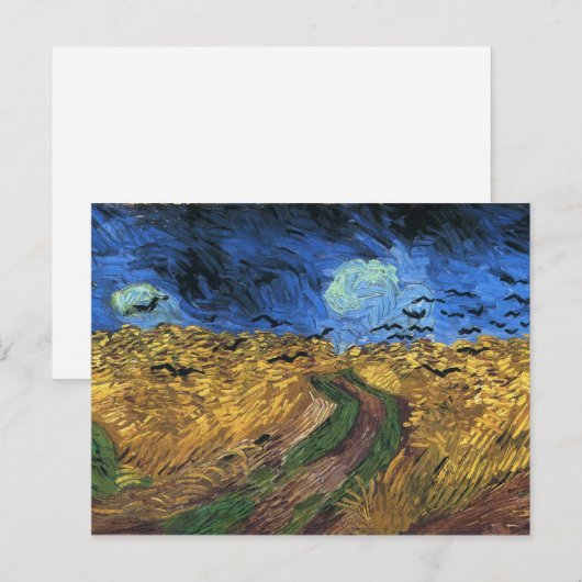 Van Gogh Wheatfield mit Crows Postkarte (Vorne/Hinten)