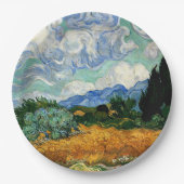 Van Gogh - Wheatfield mit Cypress Tree Pappteller (Vorderseite)