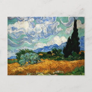 Van Gogh - Wheatfield mit Cypress Tree Postkarte