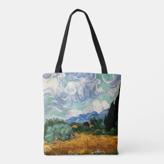 Van Gogh - Wheatfield mit Cypress Tree Tasche (Rückseite)