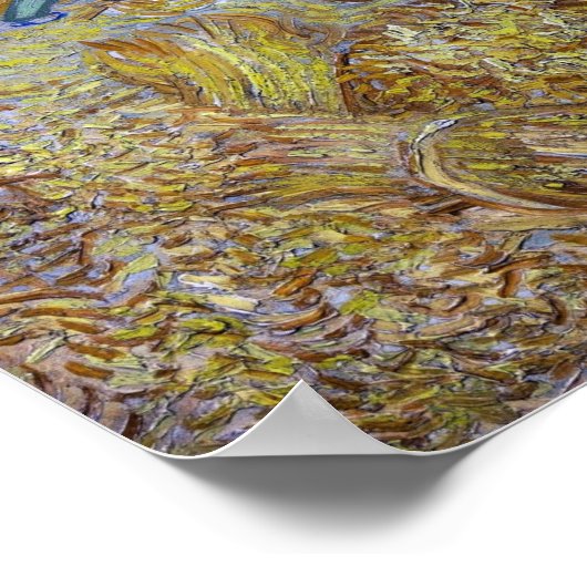 Van Gogh - Wheatfield mit Sensenmann Poster (Ecke)