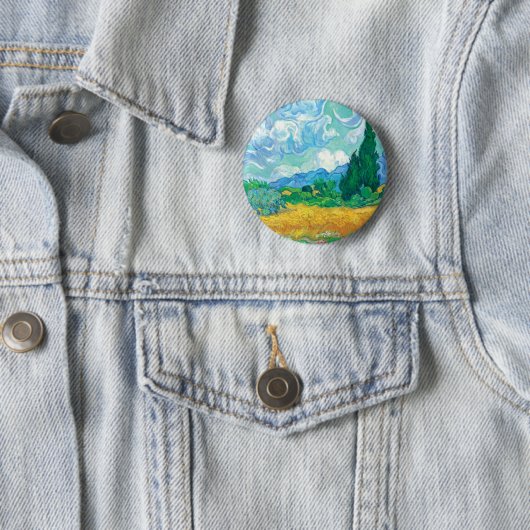 Van Gogh Wheatfield mit Zypressen Button (Beispiel)