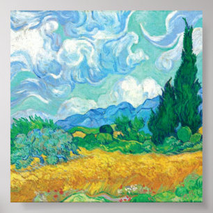 Van Gogh Wheatfield mit Zypressen Poster