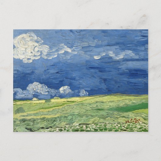 Van Gogh - Wheatfield unter Gewitterwolken Postkarte (Vorderseite)