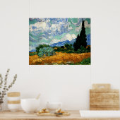 Van Gogh - Wheatfield with Cypress Tree, Poster (Küche)