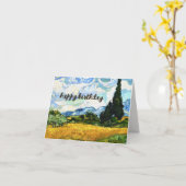 VAN GOGH "Wheatfield with cypresses" Geburtstag Karte (Gelbe Blume)