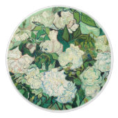 Van Gogh White Roses Art Keramikknauf (Vorderseite)
