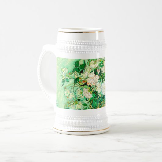 Van Gogh White Roses Bierglas (Vorderseite Links)
