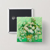 Van Gogh White Roses Button (Vorne & Hinten)