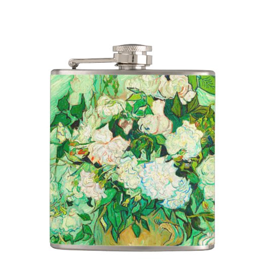 Van Gogh White Roses Flachmann (Vorderseite)