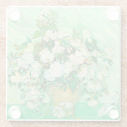 Van Gogh White Roses Glasuntersetzer (Rückseite)