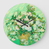 Van Gogh White Roses Große Wanduhr (Vorderseite)