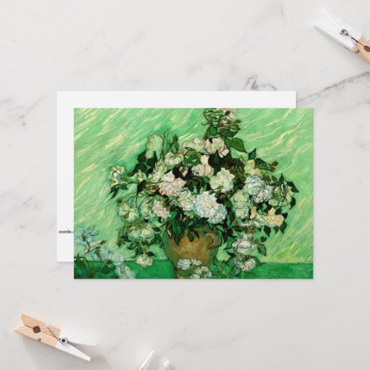 Van Gogh - White Roses Karte (Vorderseite/Rückseite Beispiel)