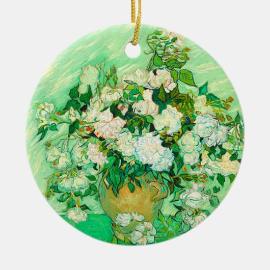 Van Gogh White Roses Keramik Ornament (Vorne)