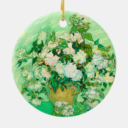 Van Gogh White Roses Keramik Ornament (Hinten)
