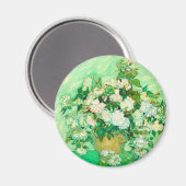 Van Gogh White Roses Magnet (Vorderseite/Rückseite)