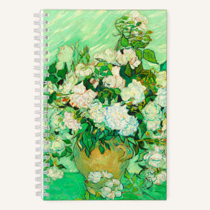 Van Gogh White Roses Notizblock