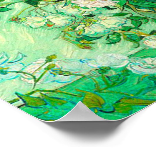 Van Gogh White Roses Poster (Ecke)