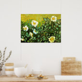 Van Gogh - Wilde Rose, Blumengemälde von Van Gogh Poster (Küche)