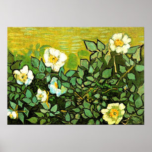 Van Gogh - Wilde Rose, Blumengemälde von Van Gogh Poster