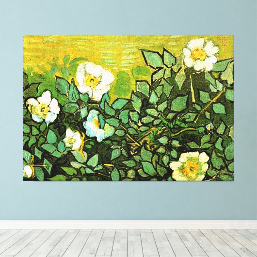 Van Gogh - Wilde Rose, Leinwanddruck (Insitu (Holzboden))