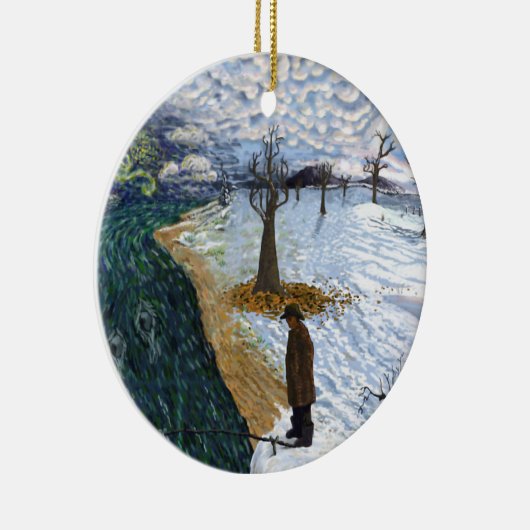 Van Gogh: Winter-Landschaft Keramik Ornament (Rechts)