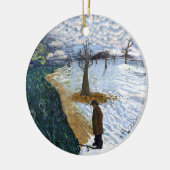 Van Gogh: Winter-Landschaft Keramik Ornament (Links)