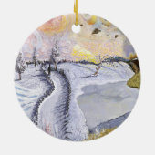 Van Gogh: Winter-Landschaft Keramik Ornament (Hinten)