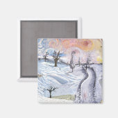 Van Gogh: Winterlandschaft Magnet (Vorderseite/Rückseite)