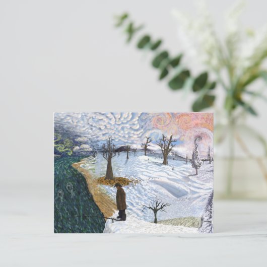 Van Gogh: Winterlandschaft Postkarte (Stehend Vorderseite)