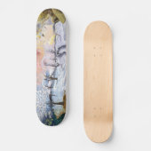 Van Gogh: Winterlandschaft Skateboard (Vorderseite)