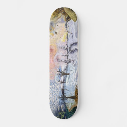 Van Gogh: Winterlandschaft Skateboard (Vorderseite)