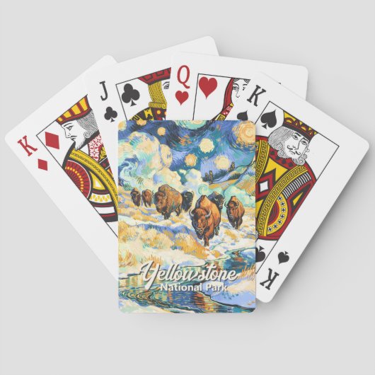 Van Gogh Yellowstone Nationalpark Tier Büffel Spielkarten (Rückseite)