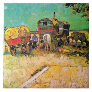 Van Gogh - Zigeunerlager mit Pferdewagen Fliese