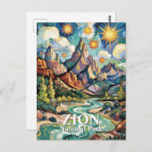 Van Gogh Zion Virgin River Patriarchs Custom Postkarte (Vorne/Hinten)