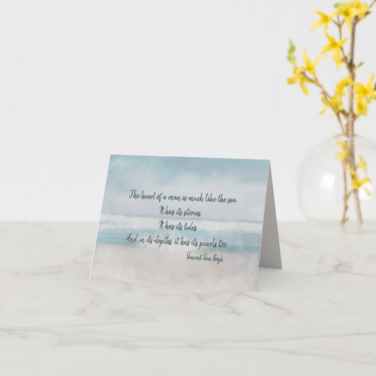 Van Gogh Zitat zur Wasserfarbe des Ozeans Karte (Gelbe Blume)