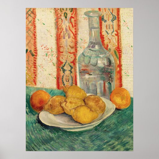 Van Gogh Zitronen und Karaffe Stillleben Kunst Poster (Vorne)