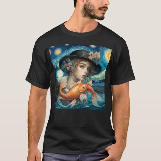 Van Gogh Zodiac Pisces T-Shirt (Vorderseite)
