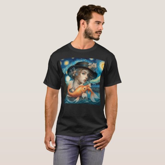 Van Gogh Zodiac Pisces T-Shirt (Vorne ganz)