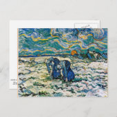Van Gogh - Zwei Bauernfrauen im Schnee Postkarte (Vorne/Hinten)