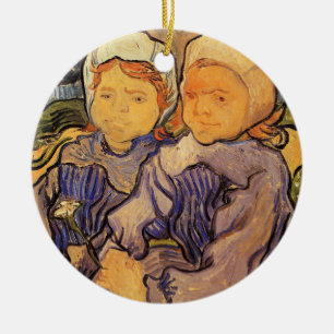 Van Gogh, Zwei Kinder, Vintage Impressionismus Kun Keramik Ornament