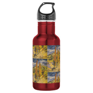 Van Gogh Zwei Pappeln - Lebendige Gelbe Naturkunst Edelstahlflasche
