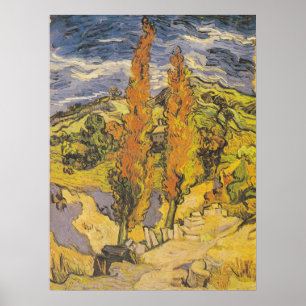 Van Gogh Zwei Pappeln - Lebendige Gelbe Naturkunst Poster
