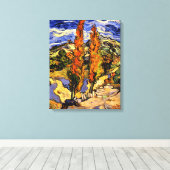 Van Gogh - Zwei Poplars auf einem Hügel Leinwanddruck (Insitu (Holzboden))