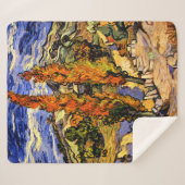 Van Gogh - Zwei Poplars auf einem Hügel Sherpadecke (Vorderseite (Horizontal))