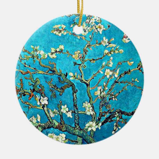 Van Gogh - Zweige mit Almond-Blüten Keramik Ornament (Vorne)