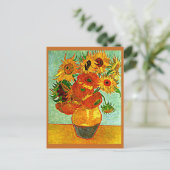 Van Gogh - Zwölf Sonnenblumen mit Mat Postkarte (Stehend Vorderseite)