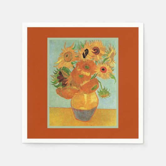 Van Gogh - Zwölf Sonnenblumen Napkins Serviette (Vorderseite)